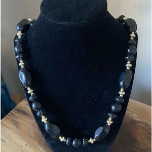 Chunky Black Bead Necklace